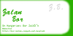 zalan bor business card